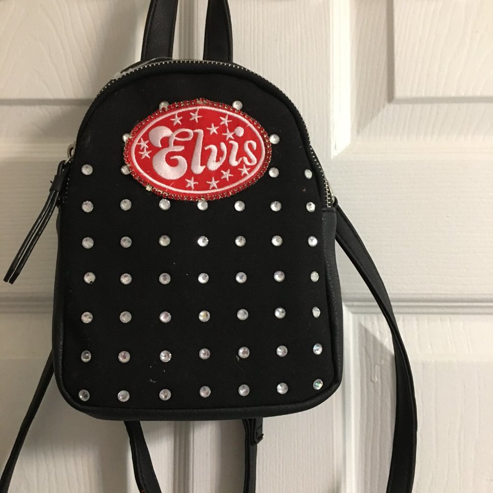 Elvis Black Rhinestone Mini Backpack -  - So Cute  NEW